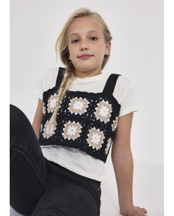 Bernumode | Mayoral: Croche top & shirt set €17.31 Size guide:8 years = 128cm10 years = 140cm12 years = 152cm14 years = 157cm (girl)/160 cm (boy)16 years = 162cm (girl)/166 cm (boy)18 years = 167cm (girl)/172 cm (boy)
