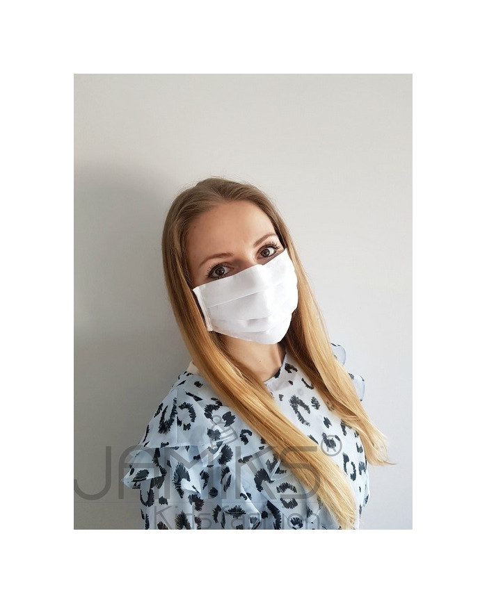 Bernumode | Jamiks: Protective mask MINI (6 months to 5 years) and 10 replaceable filters €2.02 It is double leyer mask with aplace to put a filter .
It is made of high qualitycotton fabric, that enableeasy breathing.
Both layers have Oeko-texcertificate.
The mask should be washedat 60 degrees, and ironed at 90 degrees.
The elastic bands can be tiedup in order to regulate thesize of the mask. Bernumode | Jamiks: Protective mask MINI (6 months to 5 years) and 10 replaceable filters €2.02 It is double leyer mask with aplace to put a filter .
It is made of high qualitycotton fabric, that enableeasy breathing.
Both layers have Oeko-texcertificate.
The mask should be washedat 60 degrees, and ironed at 90 degrees.
The elastic bands can be tiedup in order to regulate thesize of the mask.