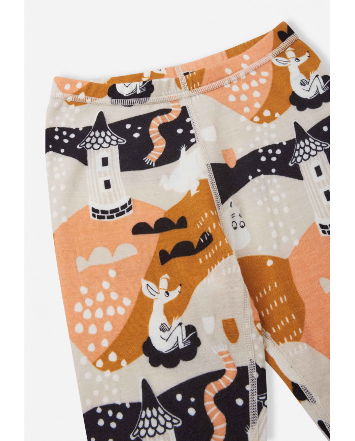 Bernumode | Reima: Merino vilnas termo-veļas komplekts, Trivsam 46,12 € Base layer set with soft bamboo on the inside and warm merino wool on the outside. The best combination of comfort and warmth in Reima base layer materials.

A playful two-piece toddlers' thermal set designed for wintry days and nights, featuring a soft reverse made from bamboo viscose that smartly absorbs moisture. The luxuriously warm surface is crafted from responsible merino wool. The pants and top protect from chills while helping regulate body temperature. This Reima cold weather set boasts comfy flat seams that help prevent chafing. An elastic waist expands with each breath. And who knows, this Moomin theme base layer set might even prove helpful when teaching your kid the alphabet!


Wool is ideal for temperature control
Wool &amp; bamboo viscose blend knit is very soft and warm and absorbs moisture well
Made with Responsible Wool Standard certified wool. Reima is certified through Control Union. CU 872203
Soft, flat seams for extra comfort: no chafing
Elastic waist
All-over Moomin print


