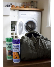 Bernumode | NIKWAX: TX Direct Spray-On 300ml €12.23 Breathable waterproof garments are most likely to get sweaty and wet inside when used in damp or wet conditions. If the outer fabric absorbs water, the garment can lose up to 70% of its breathability. Therefore, the Durable Water Repellency (DWR) on the outer fabric of your jacket must be maintained to ensure comfort. It will eventually wear off and need to be renewed with Nikwax TX.Direct®.
When we work hard, we sweat. The evaporation of sweat cools us down and keeps us comfortable. But, when it rains we want to avoid getting wet, so we put on waterproof outerwear to keep us dry.The waterproof fabric must allow moisture vapour to pass through it, or 'breathe'; otherwise our sweat cannot evaporate, causing us to overheat and get wet from condensation. Additionally, if the outer fabric of your garment absorbs water and ‘wets out’ its breathability will be reduced, causing you to feel clammy and wet.Nikwax TX.Direct® adds Durable Water Repellency (DWR), which prevents water absorption, whilst maintaining breathability, keeping you dry and comfortable.
Anyone who is active outside in damp or wet conditions will benefit from breathable waterproof clothing. Whether you’re a mountaineer, cyclist, dog walker, or you work outside as a farmer or surveyor, you will need good raingear.
Your raingear could be soaking up water just because it is dirty. First, try cleaning it with Nikwax Tech Wash®, and if it is fairly new, or recently re-waterproofed, the Durable Water Repellency (DWR) will be revitalised just from cleaning.  But, once the garment has been thoroughly worn, you will need to add DWR, using Nikwax TX.Direct®, after cleaning first with Nikwax Tech Wash®.
Alternative waterproofing products are often solvent-based aerosols; alternatively, they may be water-based and use fluorocarbons. Aerosol products are flammable. Fluorocarbons pose a potential risk to the environment and to the long-term health of the consumer.Nikwax TX.Direct® Spray-On is a safe product to use on breathable waterproof items with wicking linings, or those that can’t be machine washed. It is WaterBased, non-flammable, contains no volatile organic compounds (VOCs) and is fluorocarbon free. Nikwax TX.Direct® Spray-On can be applied to the outer face fabric of waterproof clothing, providing Durable Water Repellency (DWR) without compromising internal wicking properties. It has been specifically designed and optimised for breathable waterproof clothing, providing DWR whilst maintaining breathability.Nikwax TX.Direct® requires no heat to develop its DWR, so it is not necessary to use a tumble drier for best results. As garments with taped seams get older the tape adhesion weakens, becoming more fragile and susceptible to heat, so it is best to avoid tumble drying.
Using the right waterproofing product is important. Nikwax TX.Direct® Spray-On is fantastic for raingear with wicking linings, as it provides Durable Water Repellency (DWR) without impairing wicking properties. However, if wicking linings aren’t present, using Nikwax TX.Direct® Wash-In ensures you won’t miss any areas (complete DWR coverage!) and it’s easy to apply in a washing machine.
Nikwax TX.Direct® Spray-On is easy and quick to apply, and its highly Durable Water Repellency (DWR) develops on air drying. The need for tumble drying is removed, this saves energy and protects more vulnerable, older, garments from heat. Nikwax TX.Direct® Spray-On has been specifically designed and optimised for breathable waterproof garments; it leaves a flexible water repellent treatment on individual fibres allowing moisture vapour to pass through, maintaining breathability.The spray-on application allows for direct treatment of areas which require it most (e.g. elbows and seams on jackets) and will not compromise the properties of internal wicking liners.
Nikwax takes great care to minimise the effect of Nikwax products on the environment and on you, the consumer. Nikwax waterproofing products are WaterBased, non-aerosol, non-flammable, non-hazardous and environmentally friendly. They contain no harmful solvents or volatile organic compounds (VOCs), and are completely free of fluorocarbons (which have been shown to be persistent in the environment and have been associated with serious health issues).
Nikwax TX.Direct® is the product of choice of professional Outdoor trainers.To find out more about people who are using Nikwax TX.Direct®, and other Nikwax products, take a look at our testimonials page (coming soon).

For best results remove all non-washable parts and always clean item(s) first with Nikwax Tech Wash®. No need to dry item(s) before waterproofing.

Protect working surface and lay clean wet fastened garment flat.
Hold bottle 15 cm/6 inches away from garment.
Apply evenly to outside of fabric.
Wait for 2 minutes. Remove any surplus product with a damp cloth.
Check carefully to ensure no areas have been missed.
After several minutes check for and remove any surplus product with a damp cloth.

Air dry or tumble dry on a low setting if care label allows.