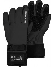 Bernumode | Didriksons: Lovas Five Finger Gloves for kids - Waterproof Winter Gloves for kids and teenagers (80 g) €17.29 Care instructions:
•Machine wash 40° gentle cycle; •Do not tumble dry; •Do not dry clean; •Do not bleach; •Do not iron.
Functions:
•Adjustable cuff;
•Ergonomic cut: Designed with a cut that allows the body to move freely and comfortably;
•Glove security loop: Attach any Didriksons gloves with security strings to the sleeve ends;
•Reinforced areas: Areas exposed to wear and tear are reinforced with extra durable fabric or film;
•Silicon Grip;
•Waterproof liner inside. 
 Descriptions: 
Lovas five finger glove is 100% water and windproof with a waterproof liner inside. The finger gloves have reinforced palms for an improved grip. Fleecelining inside for comfort. Neoprene in the wrist for better adjustment and comfort. Elastic security string for wrist attachment. Made for the older kids.


