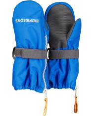 Bernumode | Didriksons: Biggles Kid's Zip-Mittens 7 - Waterproof Winter Mittens for kids (80 g) €21.40 Care instructions:
•Machine wash 40° gentle cycle;
•Do not tumble dry;
•Do not dry clean;
•Do not bleach;
•Do not iron.
 Functions:
•Adjustable cuff;
•Fabric mapping;
•Glove security string: A detachable string to secure to sleeve ends of Didriksons kids' jackets and coveralls;
•Reinforced areas: Areas exposed to wear and tear are reinforced with extra durable fabric or film;
•Waterproof liner inside. 
Descriptions:
Padded, waterproof and windproof mittens with a soft high-pile lining. A side zip makes the glove easy to take on and off. The size can be adjusted using the velcro wrist strap. There is extra reinforcement in the palms for improved grip. Drawstrings with cord hook ending for attaching the mittens to the sleeve. PFC-free water-repellent finish. 