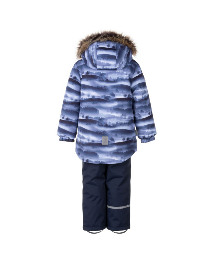 Bernumode | Lenne: Set RON  330 g +  150 g €94.15 Rough weather conditions of Estonia and the Nordic Countries, which make very high demands on children's clothing, are the foundation grounds of creating any new model. High-tech fabrics are used in order to fulfill all the requirements of the well-being of a happy child in any circumstance.Lenne's main goals in product development are safety, comfort, practicality and easy caring.
Active products are: light weighted, wind resistant and warm, breathable and water resistant, durable, safe, with exceptional design, easily cleanable.
Lenne is using Isosoft insulation material, which is presently the best new generation insulation which has a two times higher warmth maintenance coefficient and the technology applied in it allows for the volume of the insulation to be decreased four times in relation to the traditional insulation. Isosoft is rarely used in the manufacturing of childrens’ clothing due to its price. It ensures the unique comfort of warmth, it maintains warmth at the child’s skin and prevents the cold from entering inside, thanks to the unique micro-porous structure. Moreover, it allows the child to move freely and unhampered. The product’s great advantage is the fact that it effectively removes moisture to the outside, which additionally increases the comfort of use.Isosoft guarantees the effect of thermal insulation and lightness of the material through the special insulation components – these components are made up of thousands of individual fibres in the shape of a hollow tube. The material is as light as down and it is also very elastic – it returns to its original shape after compression or washing.
Water column: 5 000/10 000 mm
Breathable: 5 000/10 000 g/m2/24h
Weatherproof set with reflective print upper part is suitable for wearing in winter period 
Lenne boys’ winter set is water-, wind- and rainproof. The trousers with adjustable braces keep your child’s back warm even during active play.  The product design features reflective details, which make your child visible even in the darkest of winters. The safe snap-fastened hood detaches from the product if it gets stuck.
Our high-tech Active+ fabric has a waterproof membrane which prevents water from coming through the product. At the same time it has the ability to evaporate sweat. ◆Water resistance: water column 5 000/10 000 mm ◆Breathability: water vapour transmission rate 5 000/10 000 g/m²/24h ◆Wind resistance: air permeability 0 l/m²s ◆Water and soil reprellency: DWR coating (Durable Water Repellent)
EXTRA WARM ⁑⁑ insulation is the best choice for frosty weather. Breathable fabric keeps your child from sweating. Heat retaining capacity is much higher than in usual wadding. Offers wearers comfort and freedom of movement in -1..-30°C.
Cuff with soft fur lining. This unique detail for outdoor clothing protects your kids gentle skin from rubbing against strong and durable fabric. Prefer this irreplaceable solution when choosing an outdoor garment.

Loop for attaching the reflector.
