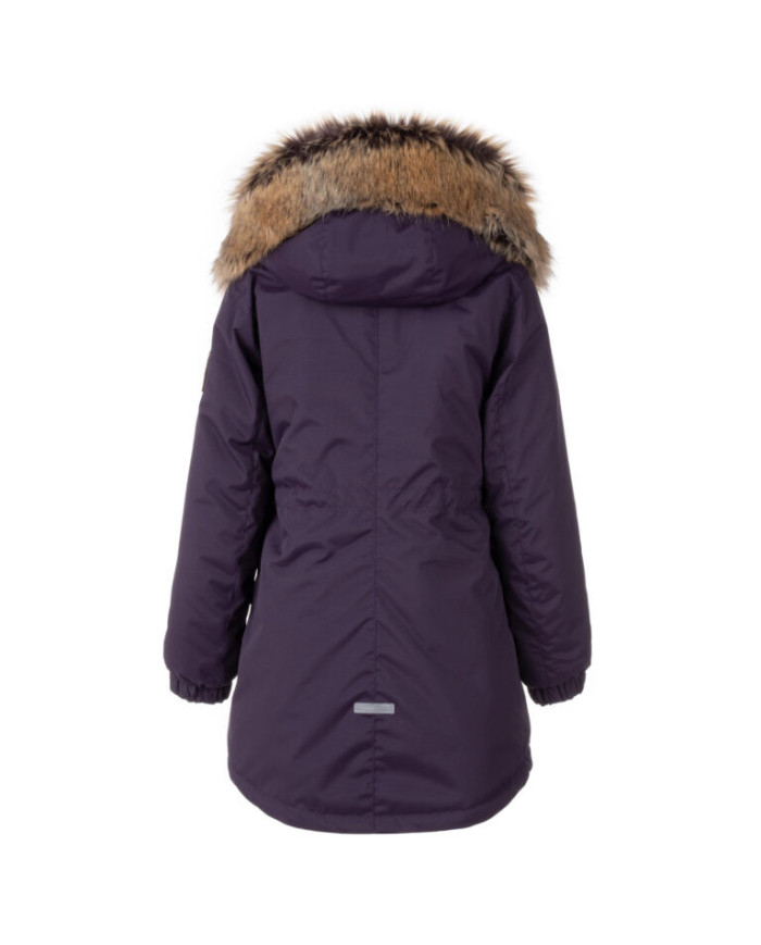Bernumode | Lenne: Jacket/Parka ELLA 250 g €103.07 Water column: 10 000 mm
Breathable: 10 000 g/m²/24h
Water and soil reprellency: DWR coating (Durable Water Repellent)

Parka made of ActivePlus fabric with adjustable waist

The solid-colour girls’ winter parka is simple but made special by its cool fur-trimmed collar and hood. The parka is longer in the back and made of highly waterproof and breathable ActivePlus fabric, which ensures maximum comfort at all times. The waterproof surface of the fabric protects from wind, rain and snow, does not become deformed and handles regular washing, maintaining its initial qualities. The front of the parka features two pockets. The hood is fully detachable with snap fasteners.
Our high-tech Active+ fabric has a waterproof membrane which prevents water from coming through the product. At the same time it has the ability to evaporate sweat. ◆Water resistance: water column 10 000 mm ◆Breathability: water vapour transmission rate 10 000 g/m²/24h ◆Wind resistance: air permeability 0 l/m²s ◆Water and soil reprellency: DWR coating (Durable Water Repellent)
EXTRA WARM ⁑⁑ insulation is the best choice for frosty weather. Breathable fabric keeps your child from sweating. Heat retaining capacity is much higher than in usual wadding. Offers wearers comfort and freedom of movement in -1..-30°C.
Loop for attaching the reflector.
