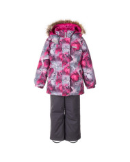 Bernumode | Lenne: Set RIMONA  330 g +  150 g €94.15 Rough weather conditions of Estonia and the Nordic Countries, which make very high demands on children's clothing, are the foundation grounds of creating any new model. High-tech fabrics are used in order to fulfill all the requirements of the well-being of a happy child in any circumstance.Lenne's main goals in product development are safety, comfort, practicality and easy caring.
Active products are: light weighted, wind resistant and warm, breathable and water resistant, durable, safe, with exceptional design, easily cleanable.
Lenne is using Isosoft insulation material, which is presently the best new generation insulation which has a two times higher warmth maintenance coefficient and the technology applied in it allows for the volume of the insulation to be decreased four times in relation to the traditional insulation. Isosoft is rarely used in the manufacturing of childrens’ clothing due to its price. It ensures the unique comfort of warmth, it maintains warmth at the child’s skin and prevents the cold from entering inside, thanks to the unique micro-porous structure. Moreover, it allows the child to move freely and unhampered. The product’s great advantage is the fact that it effectively removes moisture to the outside, which additionally increases the comfort of use.Isosoft guarantees the effect of thermal insulation and lightness of the material through the special insulation components – these components are made up of thousands of individual fibres in the shape of a hollow tube. The material is as light as down and it is also very elastic – it returns to its original shape after compression or washing.
Water column: 5 000/10 000 mm
Breathable: 5 000/10 000 g/m2/24h
Girls’ winter set.
Weatherproof set with reflective print upper part is suitable for wearing in winter period 
Lenne girls’ winter set is water-, wind- and rainproof. The trousers with adjustable braces keep your child’s back warm even during active play.  The product design features reflective details, which make your child visible even in the darkest of winters. The safe snap-fastened hood detaches from the product if it gets stuck.
Our high-tech Active+ fabric has a waterproof membrane which prevents water from coming through the product. At the same time it has the ability to evaporate sweat. ◆Water resistance: water column 5 000/10 000 mm ◆Breathability: water vapour transmission rate 5 000/10 000 g/m²/24h ◆Wind resistance: air permeability 0 l/m²s ◆Water and soil reprellency: DWR coating (Durable Water Repellent)
EXTRA WARM ⁑⁑ insulation is the best choice for frosty weather. Breathable fabric keeps your child from sweating. Heat retaining capacity is much higher than in usual wadding. Offers wearers comfort and freedom of movement in -1..-30°C.
Cuff with soft fur lining. This unique detail for outdoor clothing protects your kids gentle skin from rubbing against strong and durable fabric. Prefer this irreplaceable solution when choosing an outdoor garment.

Loop for attaching the reflector.
