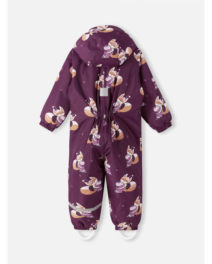 Bernumode | Reima: Reimatec winter overall for girl, Tuohi (160 g) €60.76 

Toddlers' winter snowsuit Tuohi
This Reimatec toddlers' snowsuit is water- and windproof. Our classic toddlers' snowsuit is ideal for all kinds of outdoor fun. It's made from a breathable and windproof material that also repels dirt and water. The main seams are sealed to amp up the waterproof finish and the smooth polyester lining makes dressing easier.

Main seams sealed waterproof;
Fluorocarbon-free water and dirt repellent finish BIONIC-FINISH®ECO;
Smooth polyester lining;
Safe, detachable hood;
Elastic cuffs and leg ends;
Elastic waist;
Detachable, durable silicone foot loops;
Long zipper eases dressing up;

Main material: 100% polyester, polyurethane coating;

Lining: 100% polyester.

Care instructions: wash separately inside out. Close zippers and velcro tapes. Do not use detergents with bleaching agents. Do not use fabric softener. Remove the garment after finished washing program to avoid color change. Tumble drying or drying cabinet allowed (max. 40 °C).


