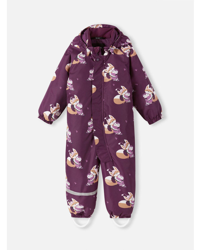 Bernumode | Reima: Reimatec winter overall for girl, Tuohi (160 g) €60.76 

Toddlers' winter snowsuit Tuohi
This Reimatec toddlers' snowsuit is water- and windproof. Our classic toddlers' snowsuit is ideal for all kinds of outdoor fun. It's made from a breathable and windproof material that also repels dirt and water. The main seams are sealed to amp up the waterproof finish and the smooth polyester lining makes dressing easier.

Main seams sealed waterproof;
Fluorocarbon-free water and dirt repellent finish BIONIC-FINISH®ECO;
Smooth polyester lining;
Safe, detachable hood;
Elastic cuffs and leg ends;
Elastic waist;
Detachable, durable silicone foot loops;
Long zipper eases dressing up;

Main material: 100% polyester, polyurethane coating;

Lining: 100% polyester.

Care instructions: wash separately inside out. Close zippers and velcro tapes. Do not use detergents with bleaching agents. Do not use fabric softener. Remove the garment after finished washing program to avoid color change. Tumble drying or drying cabinet allowed (max. 40 °C).

