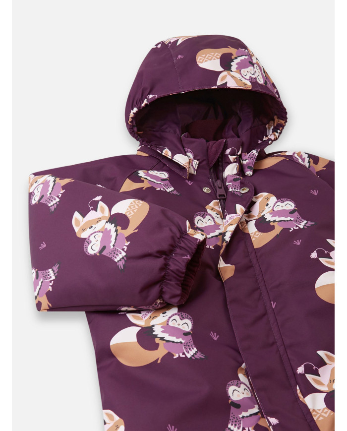 Bernumode | Reima: Reimatec winter overall for girl, Tuohi (160 g) €60.76 

Toddlers' winter snowsuit Tuohi
This Reimatec toddlers' snowsuit is water- and windproof. Our classic toddlers' snowsuit is ideal for all kinds of outdoor fun. It's made from a breathable and windproof material that also repels dirt and water. The main seams are sealed to amp up the waterproof finish and the smooth polyester lining makes dressing easier.

Main seams sealed waterproof;
Fluorocarbon-free water and dirt repellent finish BIONIC-FINISH®ECO;
Smooth polyester lining;
Safe, detachable hood;
Elastic cuffs and leg ends;
Elastic waist;
Detachable, durable silicone foot loops;
Long zipper eases dressing up;

Main material: 100% polyester, polyurethane coating;

Lining: 100% polyester.

Care instructions: wash separately inside out. Close zippers and velcro tapes. Do not use detergents with bleaching agents. Do not use fabric softener. Remove the garment after finished washing program to avoid color change. Tumble drying or drying cabinet allowed (max. 40 °C).

