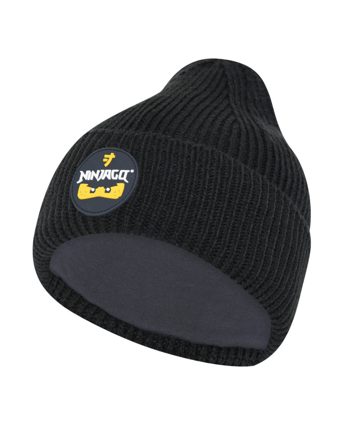 Bernumode | Lego wear: Ninjago boys' hat, LWASMUS 706 €22.28 LEGO® NINJAGO® knitted hat for boys and girlsA classic winter hat is a must, and this nice hat even has a cool LEGO® NINJAGO® badge on the front which shows a pair of ninja eyes.THIS IS WHY YOU WILL LOVE THE KNIT HAT    It is made in soft knitted acrylic    The hat has a breathable cotton blend lining    You can pick from three awesome coloursOn the front of the LEGO NINJAGO inspired hat for boys and girls, there is a cool rubber badge which in a subtle manner makes the hat something else.