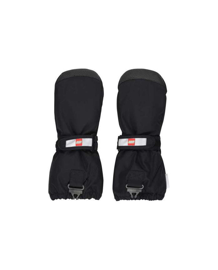 Bernumode | LEGO® Wear: Kids' waterprooof mittens with membrane, LWATLIN 706 €26.00 LEGO® mittens for boys and girlsWith these warm mittens, you are well protected from cold and rain thanks to a waterproof and breathable membrane. Then, play has no limits!The LEGO® mittens for children are made in a 100% windproof and breathable material. They have a waterproof and breathable Fan-Tex membrane between the inner and outer layer which makes them 100% waterproof. The inner layer is a comfortable and insulating Thinsulate material.THIS IS WHY YOU WILL LOVE THE MITTENS    The PLAY mitten has an ergonomic fit and an elasticated wrist with a reflector and hook and loop closure for an optimum fit    The mittens are waterproof, breathable, and windproof    With a PU anti-slip material on the palms and fingertips for a better grip    You can click the mitten onto the sleeve of the LEGO winter jacket or snowsuit so that it doesn’t get lost (size 104-140 only)Elasticated wrist with a reflector and hook and loop closure for an optimum fit. The mitten entry is also elasticated to keep snow out. The mitten has an ergonomic fit and a PU anti-slip material on the palms and fingertips for a better grip.Safety break-away buckle in size 104-140 for attaching the mittens to a snowsuit or jacket sleeve. The buckle releases when pulling the mittens, so that your child does not get stuck on anything. The mittens can be hooked together at the wrist to keep the pair together when they are not in use.Choose between lots of great colours