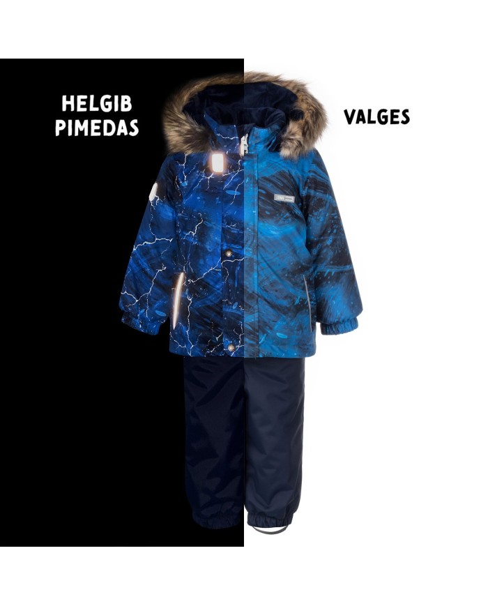 Bernumode | Lenne: Set ROBIN  250 g +  150 g €76.80 Rough weather conditions of Estonia and the Nordic Countries, which make very high demands on children's clothing, are the foundation grounds of creating any new model. High-tech fabrics are used in order to fulfill all the requirements of the well-being of a happy child in any circumstance.Lenne's main goals in product development are safety, comfort, practicality and easy caring.
Active products are: light weighted, wind resistant and warm, breathable and water resistant, durable, safe, with exceptional design, easily cleanable.
Lenne is using Isosoft insulation material, which is presently the best new generation insulation which has a two times higher warmth maintenance coefficient and the technology applied in it allows for the volume of the insulation to be decreased four times in relation to the traditional insulation. Isosoft is rarely used in the manufacturing of childrens’ clothing due to its price. It ensures the unique comfort of warmth, it maintains warmth at the child’s skin and prevents the cold from entering inside, thanks to the unique micro-porous structure. Moreover, it allows the child to move freely and unhampered. The product’s great advantage is the fact that it effectively removes moisture to the outside, which additionally increases the comfort of use.Isosoft guarantees the effect of thermal insulation and lightness of the material through the special insulation components – these components are made up of thousands of individual fibres in the shape of a hollow tube. The material is as light as down and it is also very elastic – it returns to its original shape after compression or washing.
Water column: 5 000/5 000 mm
Breathable: 5 000/10 000 g/m2/24h
Warm winter jacket in unique print combined with padded classical winter pants is a great looking and practical outfit for wintertime outdoor activities. Adjustable suspenders guarantee the best fit to a growing child. High waisted pants keep the child warm even during the most active play. Pants with elastic cuffs and detachable ankle loops stay securely on the boots. The design features reflective details that make child visible in the dark. The snap-fastened hood is safe as it easily detaches from the product in case it gets stuck.
 Bernumode | Lenne: Set ROBIN  250 g +  150 g €76.80 Rough weather conditions of Estonia and the Nordic Countries, which make very high demands on children's clothing, are the foundation grounds of creating any new model. High-tech fabrics are used in order to fulfill all the requirements of the well-being of a happy child in any circumstance.Lenne's main goals in product development are safety, comfort, practicality and easy caring.
Active products are: light weighted, wind resistant and warm, breathable and water resistant, durable, safe, with exceptional design, easily cleanable.
Lenne is using Isosoft insulation material, which is presently the best new generation insulation which has a two times higher warmth maintenance coefficient and the technology applied in it allows for the volume of the insulation to be decreased four times in relation to the traditional insulation. Isosoft is rarely used in the manufacturing of childrens’ clothing due to its price. It ensures the unique comfort of warmth, it maintains warmth at the child’s skin and prevents the cold from entering inside, thanks to the unique micro-porous structure. Moreover, it allows the child to move freely and unhampered. The product’s great advantage is the fact that it effectively removes moisture to the outside, which additionally increases the comfort of use.Isosoft guarantees the effect of thermal insulation and lightness of the material through the special insulation components – these components are made up of thousands of individual fibres in the shape of a hollow tube. The material is as light as down and it is also very elastic – it returns to its original shape after compression or washing.
Water column: 5 000/5 000 mm
Breathable: 5 000/10 000 g/m2/24h
Warm winter jacket in unique print combined with padded classical winter pants is a great looking and practical outfit for wintertime outdoor activities. Adjustable suspenders guarantee the best fit to a growing child. High waisted pants keep the child warm even during the most active play. Pants with elastic cuffs and detachable ankle loops stay securely on the boots. The design features reflective details that make child visible in the dark. The snap-fastened hood is safe as it easily detaches from the product in case it gets stuck.