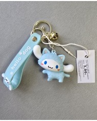 Bernumode | 3D Keychain -Sanrio, Hello Dog, Cinnamoroll €3.22 Cinnamoroll is a character created by the Japanese company Sanrio in 2001. He is a white puppy with long ears that allow him to fly, blue eyes, pink cheeks, and a curled tail resembling a cinnamon roll. His height is about 17 centimeters, and his birthday is celebrated on March 6th.
Backstory: One day, the owner of a small café called "Café Cinnamon" saw a white puppy descend from the sky like a fluffy cloud. Since he landed near her café and smelled like cinnamon, she named him Cinnamoroll. He quickly became a favorite among the café's visitors and the official mascot of the café.
Cinnamoroll's Friends:

Mocha: A stylish dog with chocolate-colored fur and pink ribbons.
Espresso: An intellectual puppy known for his excellence in music and drawing.
Cappuccino: A food-loving and sleepy puppy known for his big appetite.
Chiffon: An energetic girl dog who loves tennis and dreams of winning an Olympic gold medal.
Milk: The youngest of Cinnamoroll's friends, known for his attachment to a pacifier and desire to be like Cinnamoroll.

Media Appearances: Cinnamoroll became the protagonist of the manga "Fluffy, Fluffy Cinnamoroll," published in the Pucchigumi magazine from 2005 to 2008. He also starred in an animated film released in 2007. In 2005, a group called "Cinnamoangels" was formed, consisting of Mocha, Chiffon, and Azuki, with the goal of becoming idols.
Cinnamoroll continues to be a beloved character in Sanrio's lineup, appearing in various merchandise, animated series, and more.
