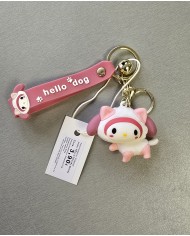 Bernumode | 3D Keychain -Sanrio, Hello Dog, My Melody €3.22 
My Melody is a character created by the Japanese company Sanrio, first introduced in 1975. She is a cute rabbit that became one of the most popular characters in Sanrio's lineup, alongside Hello Kitty.
Basic Information:

Full Name: My Melody
Birthday: January 18
Nationality: Japanese
Residence: Forests on an island in Japan
Appearance: My Melody is a white rabbit with a red or pink hood (with a bow) that covers her ears. She has pink cheeks and kind eyes.

Personality:

My Melody is known for her kind and caring personality. She is very gentle and loving, always ready to help her friends.

Friends:

Cinnamoroll — one of her close friends.
Kuromi — her "antagonist," with whom she sometimes has conflicts, as Kuromi is an antagonist in the My Melody universe.

Hobbies:

She loves baking pies and is often depicted with baking ingredients or with freshly baked pies.

Influence:
My Melody became not only a favorite character for children but also a symbol of cuteness and harmony in Japanese pop culture. She has appeared on a wide range of products, including toys, clothing, accessories, and stationery.
