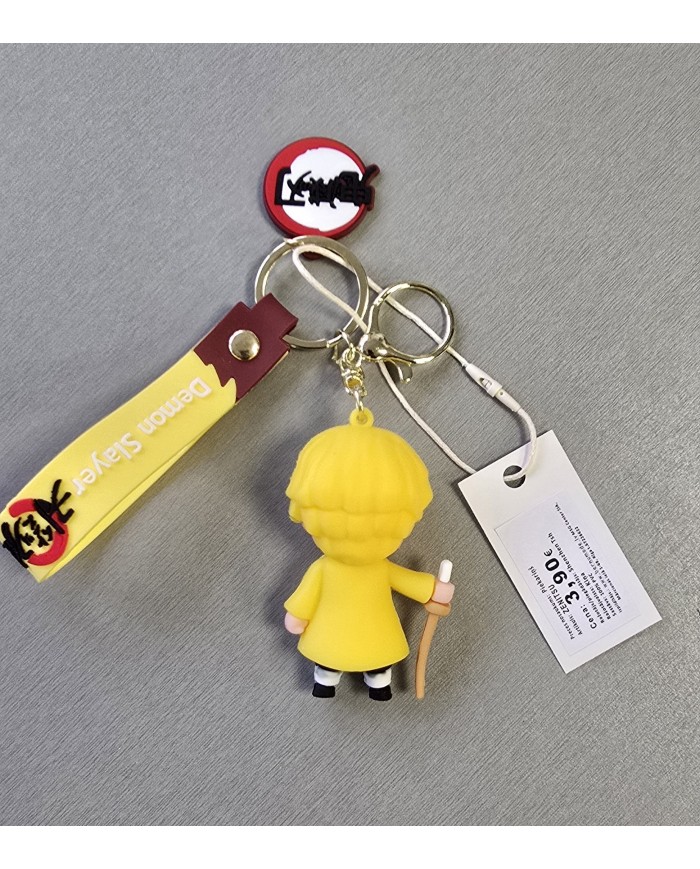 Bernumode | 3D Keychain -Demon Slayer, Zenitsu - piekariņš 3,22 € 
Zenitsu Agatsuma ir varonis no populārā anime un mangas Demon Slayer (Kimetsu no Yaiba), kuru radījis Koyoharu Gotoge. Viņš ir viens no galvenajiem varoņiem un Tanjiro Kamado biedrs ceļojumā, lai uzvarētu demonus.
Izskats:
Zenitsu ir jauns vīrietis vidēja auguma ar gaišu ādu.
Viņam ir zeltaini brūnas acis, kuras bieži ir nolaistas, radot nervozu izskatu.
Viņa īsie, dzelteni mati pakāpeniski kļūst oranži pie galiem.
Pirms kļūšanas par demonu iznīcinātāju viņa mati bija melni.
Raksturs:
Zenitsu ir pazīstams ar savu drosmi cīņā, neskatoties uz viņa tieksmi uztraukoties un baidoties ikdienas situācijās.
Viņam ir spēcīga taisnīguma izjūta un dziļa pieķeršanās draugiem.
Spējas:
Viņš izmanto Pērkona elpošanas tehniku cīņā ar demoniem.
Viņa prasmes šajā tehnikā ļauj veikt ātras un spēcīgas uzbrukumus.
Preces:
Ir pieejams daudz produktiem ar Zenitsu attēliem, tostarp mīkstās rotaļlietas, figūriņas un piespraudes. Piemēram, Nendoroid figūriņas un mīkstās rotaļlietas ir populāras fanu vidū.
 Bernumode | 3D Keychain -Demon Slayer, Zenitsu - piekariņš 3,22 € 
Zenitsu Agatsuma ir varonis no populārā anime un mangas Demon Slayer (Kimetsu no Yaiba), kuru radījis Koyoharu Gotoge. Viņš ir viens no galvenajiem varoņiem un Tanjiro Kamado biedrs ceļojumā, lai uzvarētu demonus.
Izskats:
Zenitsu ir jauns vīrietis vidēja auguma ar gaišu ādu.
Viņam ir zeltaini brūnas acis, kuras bieži ir nolaistas, radot nervozu izskatu.
Viņa īsie, dzelteni mati pakāpeniski kļūst oranži pie galiem.
Pirms kļūšanas par demonu iznīcinātāju viņa mati bija melni.
Raksturs:
Zenitsu ir pazīstams ar savu drosmi cīņā, neskatoties uz viņa tieksmi uztraukoties un baidoties ikdienas situācijās.
Viņam ir spēcīga taisnīguma izjūta un dziļa pieķeršanās draugiem.
Spējas:
Viņš izmanto Pērkona elpošanas tehniku cīņā ar demoniem.
Viņa prasmes šajā tehnikā ļauj veikt ātras un spēcīgas uzbrukumus.
Preces:
Ir pieejams daudz produktiem ar Zenitsu attēliem, tostarp mīkstās rotaļlietas, figūriņas un piespraudes. Piemēram, Nendoroid figūriņas un mīkstās rotaļlietas ir populāras fanu vidū.