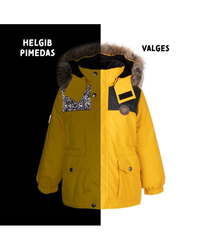 Bernumode | Lenne: Jacket/Parka EMMET 250 g €45.73 Water column: 10 000 mm
Breathable: 10 000 g/m²/24h
Water and soil reprellency: DWR coating (Durable Water Repellent)
Boys’ winter jacket.
Warm boys’ parka made of highly durable and weatherproof fabric ⭐
The childrens’ parka is longer in the back and made of highly waterproof and breathable ActivePlus fabric, which ensures maximum comfort at all times. The waterproof surface of the fabric protects from wind, rain and snow, does not become deformed and handles regular washing, maintaining its initial qualities. The fur hood trim is detachable with buttons. The design of the parka features reflective details, which make your child visible even in the darkest of winters. The safe snap-fastened hood detaches from the product if it gets stuck.
Our high-tech Active+ fabric has a waterproof membrane which prevents water from coming through the product. At the same time it has the ability to evaporate sweat. ◆Water resistance: water column 10 000 mm ◆Breathability: water vapour transmission rate 10 000 g/m²/24h ◆Wind resistance: air permeability 0 l/m²s ◆Water and soil reprellency: DWR coating (Durable Water Repellent)
EXTRA WARM ⁑⁑ insulation is the best choice for frosty weather. Breathable fabric keeps your child from sweating. Heat retaining capacity is much higher than in usual wadding. Offers wearers comfort and freedom of movement in -1..-30°C.
Cuff with soft fur lining. This unique detail for outdoor clothing protects your kids gentle skin from rubbing against strong and durable fabric. Prefer this irreplaceable solution when choosing an outdoor garment.
Loop for attaching the reflector.
