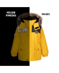 Bernumode | Lenne: Jacket/Parka EMMET 250 g €45.73 Water column: 10 000 mm
Breathable: 10 000 g/m²/24h
Water and soil reprellency: DWR coating (Durable Water Repellent)
Boys’ winter jacket.
Warm boys’ parka made of highly durable and weatherproof fabric ⭐
The childrens’ parka is longer in the back and made of highly waterproof and breathable ActivePlus fabric, which ensures maximum comfort at all times. The waterproof surface of the fabric protects from wind, rain and snow, does not become deformed and handles regular washing, maintaining its initial qualities. The fur hood trim is detachable with buttons. The design of the parka features reflective details, which make your child visible even in the darkest of winters. The safe snap-fastened hood detaches from the product if it gets stuck.
Our high-tech Active+ fabric has a waterproof membrane which prevents water from coming through the product. At the same time it has the ability to evaporate sweat. ◆Water resistance: water column 10 000 mm ◆Breathability: water vapour transmission rate 10 000 g/m²/24h ◆Wind resistance: air permeability 0 l/m²s ◆Water and soil reprellency: DWR coating (Durable Water Repellent)
EXTRA WARM ⁑⁑ insulation is the best choice for frosty weather. Breathable fabric keeps your child from sweating. Heat retaining capacity is much higher than in usual wadding. Offers wearers comfort and freedom of movement in -1..-30°C.
Cuff with soft fur lining. This unique detail for outdoor clothing protects your kids gentle skin from rubbing against strong and durable fabric. Prefer this irreplaceable solution when choosing an outdoor garment.
Loop for attaching the reflector.
