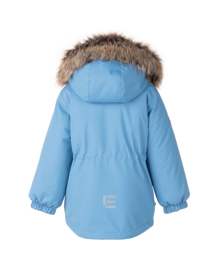 Bernumode | Lenne: Jacket/Parka EMMET 250 g €45.73 Water column: 10 000 mm
Breathable: 10 000 g/m²/24h
Water and soil reprellency: DWR coating (Durable Water Repellent)
Boys’ winter jacket.
Warm boys’ parka made of highly durable and weatherproof fabric ⭐
The childrens’ parka is longer in the back and made of highly waterproof and breathable ActivePlus fabric, which ensures maximum comfort at all times. The waterproof surface of the fabric protects from wind, rain and snow, does not become deformed and handles regular washing, maintaining its initial qualities. The fur hood trim is detachable with buttons. The design of the parka features reflective details, which make your child visible even in the darkest of winters. The safe snap-fastened hood detaches from the product if it gets stuck.
Our high-tech Active+ fabric has a waterproof membrane which prevents water from coming through the product. At the same time it has the ability to evaporate sweat. ◆Water resistance: water column 10 000 mm ◆Breathability: water vapour transmission rate 10 000 g/m²/24h ◆Wind resistance: air permeability 0 l/m²s ◆Water and soil reprellency: DWR coating (Durable Water Repellent)
EXTRA WARM ⁑⁑ insulation is the best choice for frosty weather. Breathable fabric keeps your child from sweating. Heat retaining capacity is much higher than in usual wadding. Offers wearers comfort and freedom of movement in -1..-30°C.
Cuff with soft fur lining. This unique detail for outdoor clothing protects your kids gentle skin from rubbing against strong and durable fabric. Prefer this irreplaceable solution when choosing an outdoor garment.
Loop for attaching the reflector.
