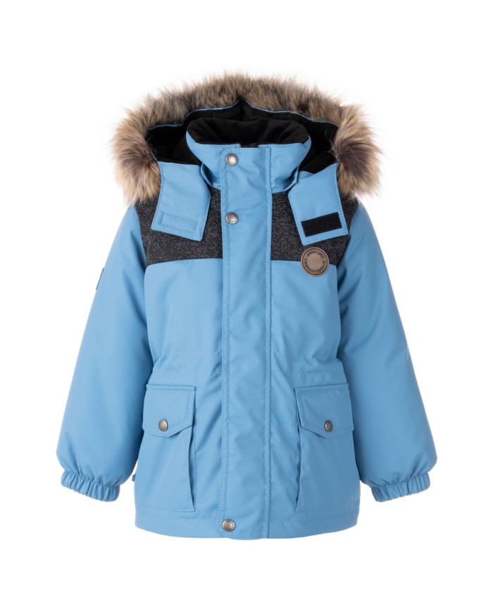 Bernumode | Lenne: Jacket/Parka EMMET 250 g €45.73 Water column: 10 000 mm
Breathable: 10 000 g/m²/24h
Water and soil reprellency: DWR coating (Durable Water Repellent)
Boys’ winter jacket.
Warm boys’ parka made of highly durable and weatherproof fabric ⭐
The childrens’ parka is longer in the back and made of highly waterproof and breathable ActivePlus fabric, which ensures maximum comfort at all times. The waterproof surface of the fabric protects from wind, rain and snow, does not become deformed and handles regular washing, maintaining its initial qualities. The fur hood trim is detachable with buttons. The design of the parka features reflective details, which make your child visible even in the darkest of winters. The safe snap-fastened hood detaches from the product if it gets stuck.
Our high-tech Active+ fabric has a waterproof membrane which prevents water from coming through the product. At the same time it has the ability to evaporate sweat. ◆Water resistance: water column 10 000 mm ◆Breathability: water vapour transmission rate 10 000 g/m²/24h ◆Wind resistance: air permeability 0 l/m²s ◆Water and soil reprellency: DWR coating (Durable Water Repellent)
EXTRA WARM ⁑⁑ insulation is the best choice for frosty weather. Breathable fabric keeps your child from sweating. Heat retaining capacity is much higher than in usual wadding. Offers wearers comfort and freedom of movement in -1..-30°C.
Cuff with soft fur lining. This unique detail for outdoor clothing protects your kids gentle skin from rubbing against strong and durable fabric. Prefer this irreplaceable solution when choosing an outdoor garment.
Loop for attaching the reflector.
