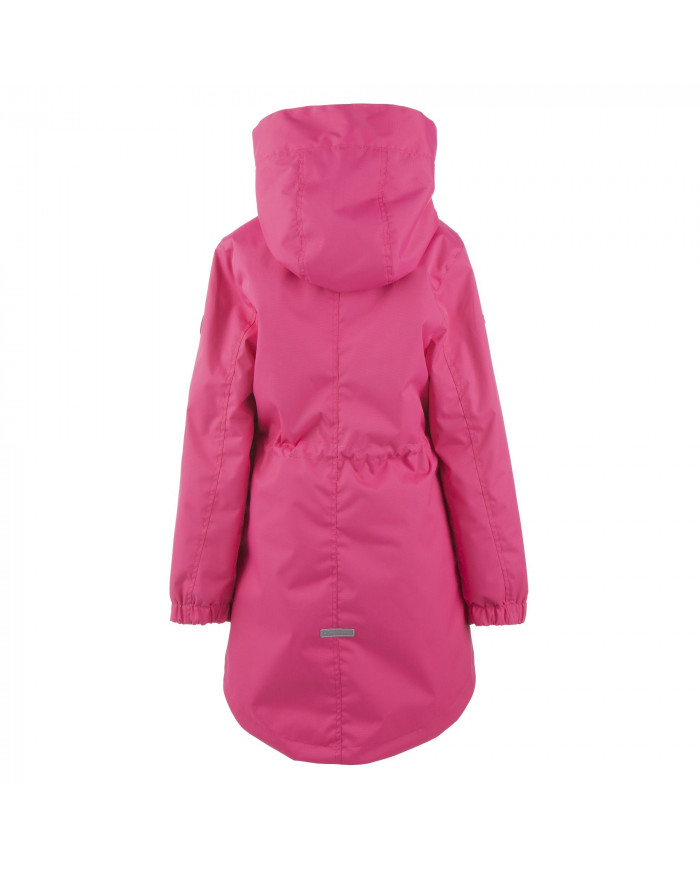 Bernumode | Lenne: Demi season Jacket Parka FANNY €44.08 Rough weather conditions of Estonia and the Nordic Countries, which make very high demands on children's clothing, are the foundation grounds of creating any new model. High-tech fabrics are used in order to fulfill all the requirements of the well-being of a happy child in any circumstance.Lenne's main goals in product development are safety, comfort, practicality and easy caring.
Active products are: light weighted, wind resistant and warm, breathable and water resistant, durable, safe, with exceptional design, easily cleanable.
Lenne is using Isosoft insulation material, which is presently the best new generation insulation which has a two times higher warmth maintenance coefficient and the technology applied in it allows for the volume of the insulation to be decreased four times in relation to the traditional insulation. Isosoft is rarely used in the manufacturing of childrens’ clothing due to its price. It ensures the unique comfort of warmth, it maintains warmth at the child’s skin and prevents the cold from entering inside, thanks to the unique micro-porous structure. Moreover, it allows the child to move freely and unhampered. The product’s great advantage is the fact that it effectively removes moisture to the outside, which additionally increases the comfort of use.Isosoft guarantees the effect of thermal insulation and lightness of the material through the special insulation components – these components are made up of thousands of individual fibres in the shape of a hollow tube. The material is as light as down and it is also very elastic – it returns to its original shape after compression or washing.
Water column: 10 000 mm
Breathable: 10 000 g/m²/24h
Water and soil reprellency: DWR coating (Durable Water Repellent)

This parka with a long back made of weatherproof ActivePlus fabric is excellent outerwear for going to the school or theatre as well as for going out with friends. The stopper-adjustable middle part accentuates the feminine figure and makes it possible to make adjustments as the wearer grows. The universal cut suits both jeans and dresses. Thanks to the high neckline made of strong fabric, as well as weatherproof hood, this carefully tuned look will stay impeccable even in the event of strong gales or showers. The sleeves can be adjusted using snap fasteners.
LIGHTLY WARM * insulation is best in spring-autumn season. Perfect for temperatures +5..+15°C. This wadding is made of recycled materials, reducing the need to overly consume natural resources. Tip: Check the „feels like“ temperature. Factors like wind and humidity play a great role on how cold you feel and you might need to use an extra layer
Our high-tech Active fabric has a waterproof membrane which prevents water from coming through the product. At the same time it has the ability to evaporate sweat.Loop for attaching the reflector.


