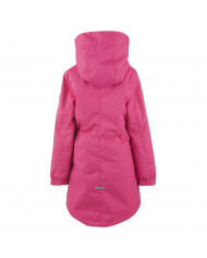 Bernumode | Lenne: Demi season Jacket Parka FANNY €44.08 Rough weather conditions of Estonia and the Nordic Countries, which make very high demands on children's clothing, are the foundation grounds of creating any new model. High-tech fabrics are used in order to fulfill all the requirements of the well-being of a happy child in any circumstance.Lenne's main goals in product development are safety, comfort, practicality and easy caring.
Active products are: light weighted, wind resistant and warm, breathable and water resistant, durable, safe, with exceptional design, easily cleanable.
Lenne is using Isosoft insulation material, which is presently the best new generation insulation which has a two times higher warmth maintenance coefficient and the technology applied in it allows for the volume of the insulation to be decreased four times in relation to the traditional insulation. Isosoft is rarely used in the manufacturing of childrens’ clothing due to its price. It ensures the unique comfort of warmth, it maintains warmth at the child’s skin and prevents the cold from entering inside, thanks to the unique micro-porous structure. Moreover, it allows the child to move freely and unhampered. The product’s great advantage is the fact that it effectively removes moisture to the outside, which additionally increases the comfort of use.Isosoft guarantees the effect of thermal insulation and lightness of the material through the special insulation components – these components are made up of thousands of individual fibres in the shape of a hollow tube. The material is as light as down and it is also very elastic – it returns to its original shape after compression or washing.
Water column: 10 000 mm
Breathable: 10 000 g/m²/24h
Water and soil reprellency: DWR coating (Durable Water Repellent)

This parka with a long back made of weatherproof ActivePlus fabric is excellent outerwear for going to the school or theatre as well as for going out with friends. The stopper-adjustable middle part accentuates the feminine figure and makes it possible to make adjustments as the wearer grows. The universal cut suits both jeans and dresses. Thanks to the high neckline made of strong fabric, as well as weatherproof hood, this carefully tuned look will stay impeccable even in the event of strong gales or showers. The sleeves can be adjusted using snap fasteners.
LIGHTLY WARM * insulation is best in spring-autumn season. Perfect for temperatures +5..+15°C. This wadding is made of recycled materials, reducing the need to overly consume natural resources. Tip: Check the „feels like“ temperature. Factors like wind and humidity play a great role on how cold you feel and you might need to use an extra layer
Our high-tech Active fabric has a waterproof membrane which prevents water from coming through the product. At the same time it has the ability to evaporate sweat.Loop for attaching the reflector.



