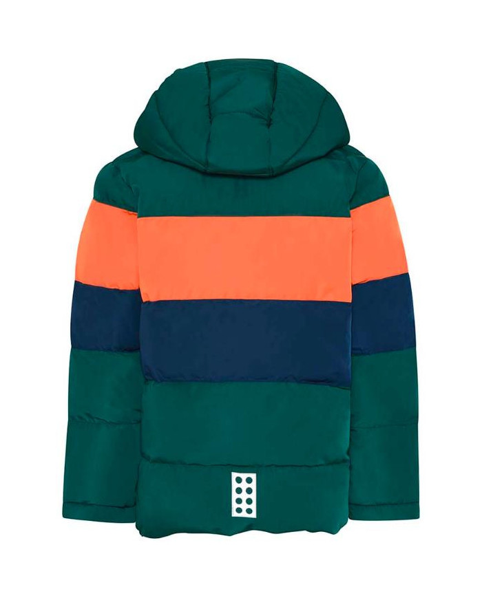Bernumode | LEGO® Wear: Boys' down jacket, LWJIPE 705 €43.98 LEGO jacket for children
This soft, popular puffer jacket in beautiful nature colours make a big hit, no matter what colour combination you choose.
The LEGO® jacket for children is windproof and breathable and is made in a quality with a 3.000 mm water column. It has an environmentally acceptable and fluorine-free Bionic-Finish ECO finish on the surface to improve the water and dirt repellent effect of the fabric.
THIS IS WHY YOU WILL LOVE THE JACKET

The winter jacket is windproof and has a 3.000 mm water column so that it can be used on rainy and snowy days, too
The jacket can easily be washed in the washing machine and dried in the tumble-drier afterwards, so that it is ready the following day
In the sleeve opening, a soft elastic keeps the wind out and the body heat in
The jacket has fun reflectors shaped as LEGO bricks on its front and back

This children’s winter jacket has a YKK zipper with an iconic zipper puller and wind placket under the zipper plus a double-sided chin guard on the front. Two practical zipper pockets. The detachable hood is mounted on a push button band which can be hidden, when the hood is detached from the jacket.Elastic on the sides of the hood and in the sides of the hem for a better fit. The elastic in the sleeve openings keeps the wind out and provides a great fit. There is a nice LEGO badge on the sleeve and iconic 3M Scotchlite-reflector badges on the front and back.​Choose between many cool colour combinations.
SAFETY
The jacket has 3M Scotchlite-reflectors and a detachable hood. No strings in the hood and the neck area.