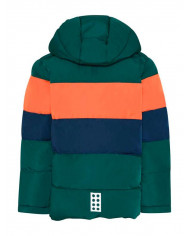 Bernumode | LEGO® Wear: Boys' down jacket, LWJIPE 705 €43.98 LEGO jacket for children
This soft, popular puffer jacket in beautiful nature colours make a big hit, no matter what colour combination you choose.
The LEGO® jacket for children is windproof and breathable and is made in a quality with a 3.000 mm water column. It has an environmentally acceptable and fluorine-free Bionic-Finish ECO finish on the surface to improve the water and dirt repellent effect of the fabric.
THIS IS WHY YOU WILL LOVE THE JACKET

The winter jacket is windproof and has a 3.000 mm water column so that it can be used on rainy and snowy days, too
The jacket can easily be washed in the washing machine and dried in the tumble-drier afterwards, so that it is ready the following day
In the sleeve opening, a soft elastic keeps the wind out and the body heat in
The jacket has fun reflectors shaped as LEGO bricks on its front and back

This children’s winter jacket has a YKK zipper with an iconic zipper puller and wind placket under the zipper plus a double-sided chin guard on the front. Two practical zipper pockets. The detachable hood is mounted on a push button band which can be hidden, when the hood is detached from the jacket.Elastic on the sides of the hood and in the sides of the hem for a better fit. The elastic in the sleeve openings keeps the wind out and provides a great fit. There is a nice LEGO badge on the sleeve and iconic 3M Scotchlite-reflector badges on the front and back.​Choose between many cool colour combinations.
SAFETY
The jacket has 3M Scotchlite-reflectors and a detachable hood. No strings in the hood and the neck area.