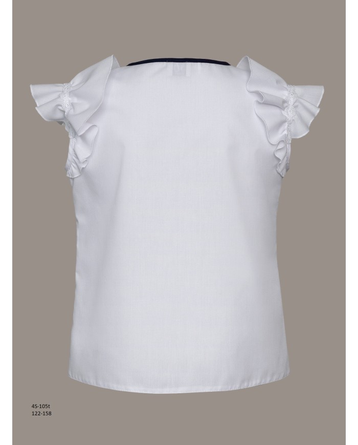 Bernumode | SLY: White blouse with a navy blue bow on the front €23.14  Bernumode | SLY: White blouse with a navy blue bow on the front €23.14