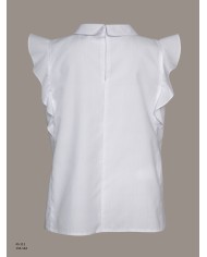 Bernumode | SLY: White blouse with a lace yoke and ruffles €24.38 