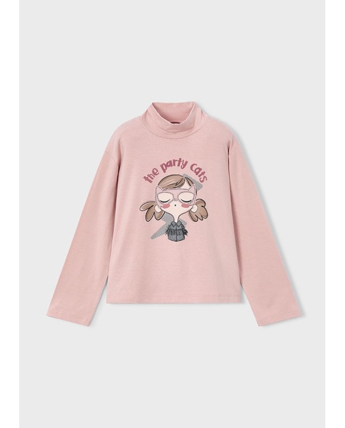 Bernumode | Mayoral: Viscose basic turtleneck €16.45 Long-sleeve t-shirt for girls. Semi-turtleneck. Flowing fabric for maximum comfort every day. Decorative elements: studs, screen printing (print).
