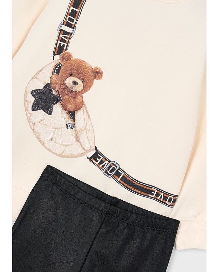 Bernumode | Mayoral: Pullover leggings set for girl €32.64 Girls’ set: sweatshirt and matching leggings.Long-sleeve sweatshirt with a round neckline. Decorative elements: print.Girls’ leggings with an elastic waistband for a comfortable fit.
