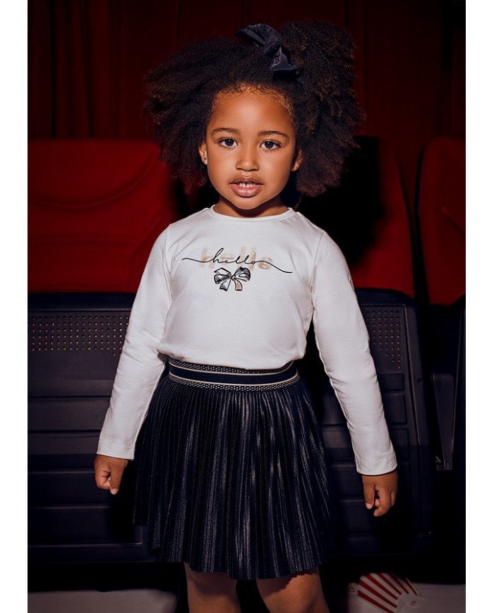 Bernumode | Mayoral: Pleated skirt for girl €21.07 Girls’ skirt with an elastic waistband. Pleated design with a soft polyester lining. Made with recycled polyester.