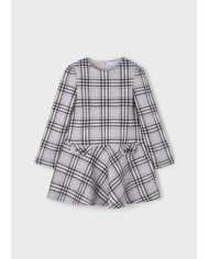 Bernumode | Mayoral: Knit dress for girl €41.74 Girls’ dress with puffed sleeves and a round neckline. Waist-cut design with an invisible back zipper. Made with a combination of fabrics to create a unique and special look. Front pockets are decorative. Features metallic appliques and a plaid pattern for a stylish and elegant appearance.