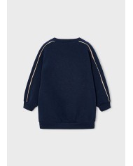 Bernumode | Mayoral: Fleece stipes dress for girl €27.19 Girls’ long-sleeve dress with a round neckline. Made from warm thick fleece fabric, perfect for cold months. Decorative elements include a decorative applique, contrast decorative bands, and embroidery.