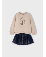 Bernumode | Mayoral: Tulle skirt set for girl €34.63 Original set for girls. Long-sleeve sweatshirt with a round neckline, cross-over hem. Decorative motif on the front. Combination of different fabrics creates a unique and special design. Skirt with elastic waistband, made from light and airy tulle with a soft polyester lining. Fantasy print adds a playful touch.
 Bernumode | Mayoral: Tulle skirt set for girl €34.63 Original set for girls. Long-sleeve sweatshirt with a round neckline, cross-over hem. Decorative motif on the front. Combination of different fabrics creates a unique and special design. Skirt with elastic waistband, made from light and airy tulle with a soft polyester lining. Fantasy print adds a playful touch.