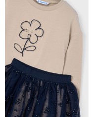 Bernumode | Mayoral: Tulle skirt set for girl €34.63 Original set for girls. Long-sleeve sweatshirt with a round neckline, cross-over hem. Decorative motif on the front. Combination of different fabrics creates a unique and special design. Skirt with elastic waistband, made from light and airy tulle with a soft polyester lining. Fantasy print adds a playful touch.
 Bernumode | Mayoral: Tulle skirt set for girl €34.63 Original set for girls. Long-sleeve sweatshirt with a round neckline, cross-over hem. Decorative motif on the front. Combination of different fabrics creates a unique and special design. Skirt with elastic waistband, made from light and airy tulle with a soft polyester lining. Fantasy print adds a playful touch.