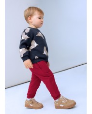 Bernumode | Mayoral: Basic cuffed fleece trousers for boy €10.66 Long sporty pants for baby, designed for maximum comfort. Elastic waistband with drawstring for a secure fit. Made from warm, thick fleece fabric (brushed fleece), perfect for colder months. Reinforced knees on the inside prevent wear and enhance durability. Elastic cuffs at the bottom for a better fit. Side pockets included. Part of the Mayoral Basic collection, an essential piece for completing any outfit.