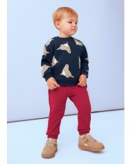 Bernumode | Mayoral: Basic cuffed fleece trousers for boy €10.66 Long sporty pants for baby, designed for maximum comfort. Elastic waistband with drawstring for a secure fit. Made from warm, thick fleece fabric (brushed fleece), perfect for colder months. Reinforced knees on the inside prevent wear and enhance durability. Elastic cuffs at the bottom for a better fit. Side pockets included. Part of the Mayoral Basic collection, an essential piece for completing any outfit.