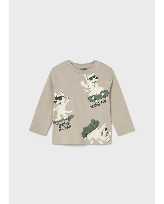 Bernumode | Mayoral: L/s t-shirt for boy €13.64 Long-sleeved T-shirt for baby. Features a classic round neckline for a comfortable fit. Snap buttons on the shoulder make dressing easier. Decorated with a stylish print (screen printing).