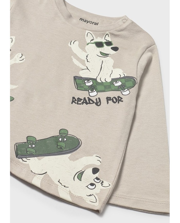 Bernumode | Mayoral: L/s t-shirt for boy €13.64 Long-sleeved T-shirt for baby. Features a classic round neckline for a comfortable fit. Snap buttons on the shoulder make dressing easier. Decorated with a stylish print (screen printing).
