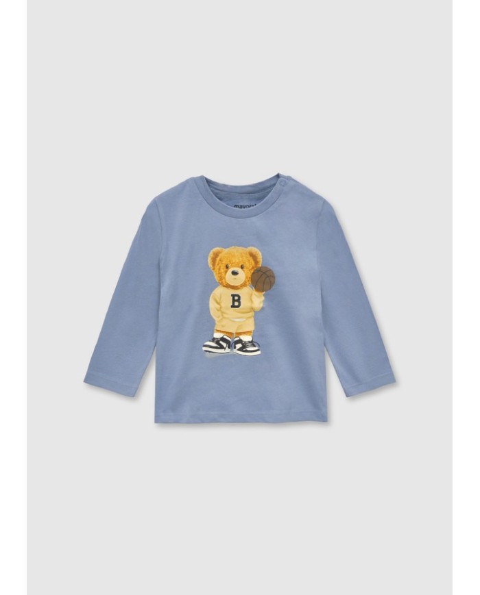 Bernumode | Mayoral: L/s t-shirt €11.98 Long-sleeved T-shirt for baby. Features a classic round neckline for a comfortable fit. Snap buttons on the shoulder make dressing easier. Decorated with rubber appliques and stylish print (screen printing).