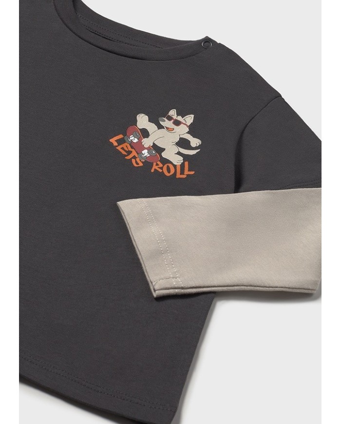 Bernumode | Mayoral: L/s t-shirt €13.64 Long-sleeved T-shirt for baby. Features a classic round neckline for a comfortable fit. Decorated with charming illustrations on the front and back.