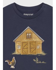 Bernumode | Mayoral: Zēnu T-krekls ar garām piedurknēm 13,64 € Burvīgs mazulim paredzēts krekls ar garām piedurknēm. Apaļš kakla izgriezums nodrošina ērtu valkāšanu. Plecā iestrādātas spiedpogas ērtākai apģērbšanai. Izgatavots no 100% mīkstas kokvilnas, kas ideāli piemērota maigai bērna ādai. Rotāts ar dekoratīvu aplikāciju un stilīgu apdruku.