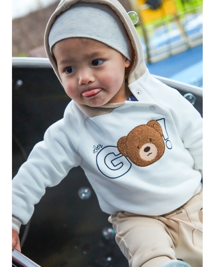 Bernumode | Mayoral: Hooded pullover for boy €21.07 Long-sleeved sweatshirt for baby. Hooded neckline. Snap buttons on the shoulder for easy dressing. Decorative details: print (screen printing).