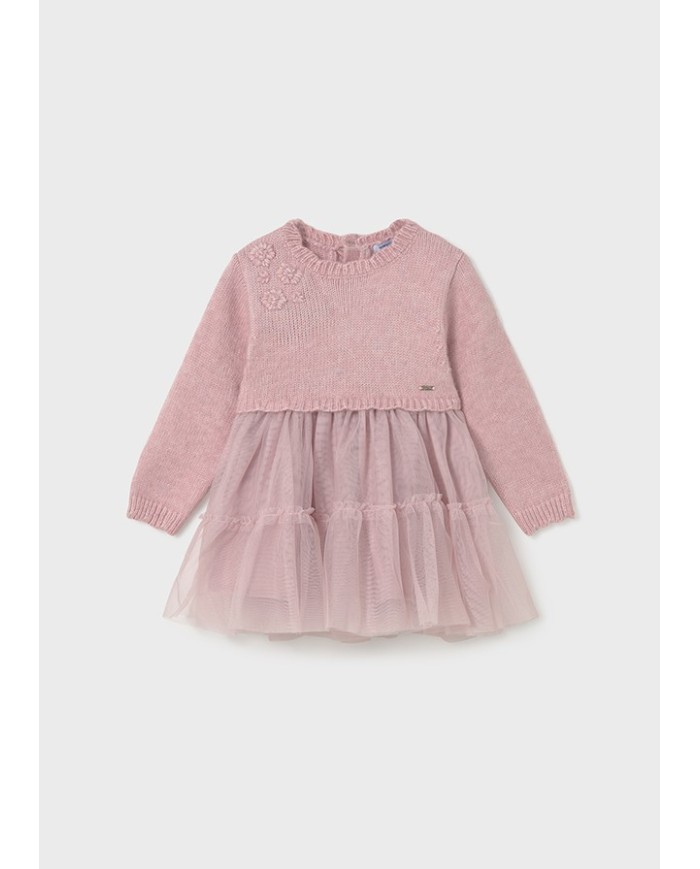 Bernumode | Mayoral: Dress for baby girl €36.28 Contains recycled polyester. Long-sleeved dress for baby girls. Wavy neckline. Simulated design with layered jersey effect. Button fastening at the back for easier dressing. Made of light and airy tulle fabric. Soft polyester inner lining. Decorative details: appliqués.
 Bernumode | Mayoral: Dress for baby girl €36.28 Contains recycled polyester. Long-sleeved dress for baby girls. Wavy neckline. Simulated design with layered jersey effect. Button fastening at the back for easier dressing. Made of light and airy tulle fabric. Soft polyester inner lining. Decorative details: appliqués.