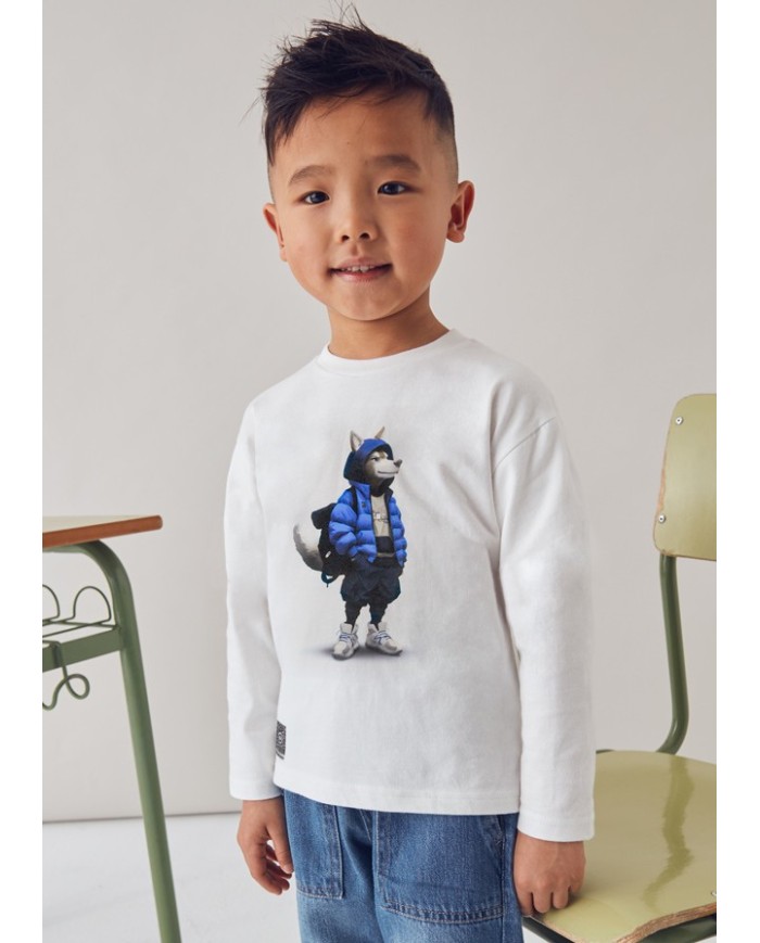 Bernumode | Mayoral: L/s t-shirt for boy €13.64 Boys’ long-sleeve t-shirt with round neckline. Decorative elements: screen print. Features a QR code from the PLAY WITH collection, granting access to an exclusive Mayoral video game.