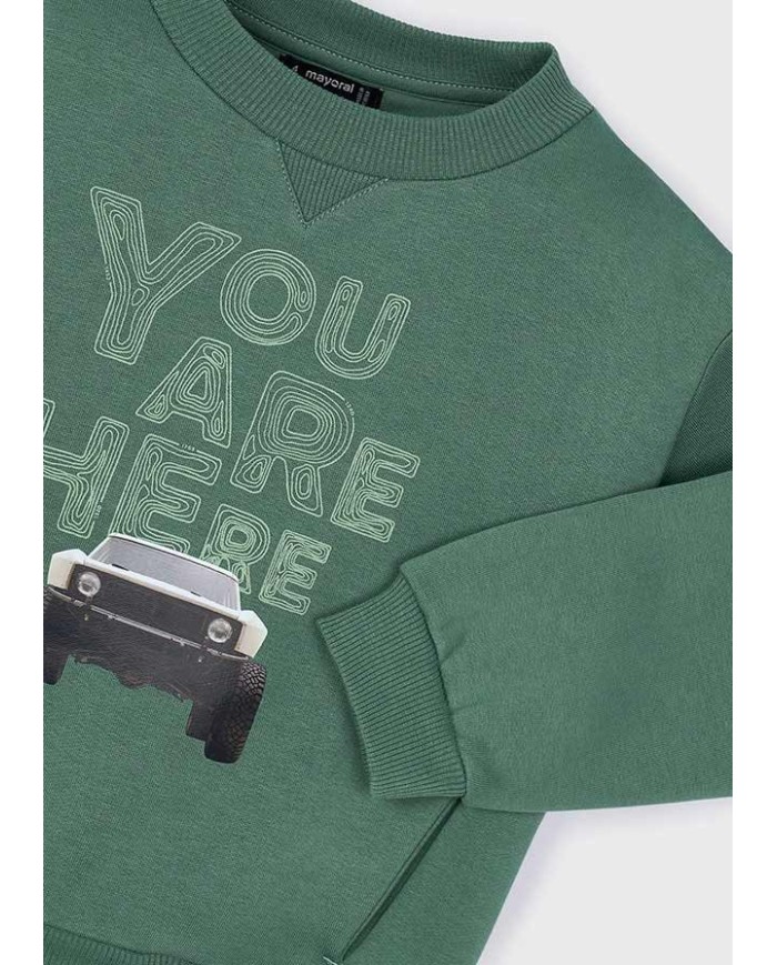 Bernumode | Mayoral: Car print pullover for boy €21.07 Boys’ long-sleeve sweatshirt with a round neckline. Functional front pockets. Decorative elements: printed design. Motifs inspired by the world of motorsports. Bernumode | Mayoral: Car print pullover for boy €21.07 Boys’ long-sleeve sweatshirt with a round neckline. Functional front pockets. Decorative elements: printed design. Motifs inspired by the world of motorsports.