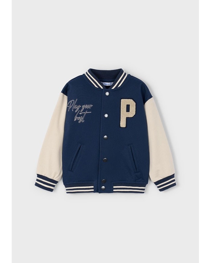 Bernumode | Mayoral: Varsity Jacket/Bomber jacket for boy €25.54 Boys’ long-sleeve bomber hoodie. Bomber collar. Front button closure. Elastic cuffs and hem for a comfortable fit. Decorative elements: embroidery on the front. Bernumode | Mayoral: Varsity Jacket/Bomber jacket for boy €25.54 Boys’ long-sleeve bomber hoodie. Bomber collar. Front button closure. Elastic cuffs and hem for a comfortable fit. Decorative elements: embroidery on the front.