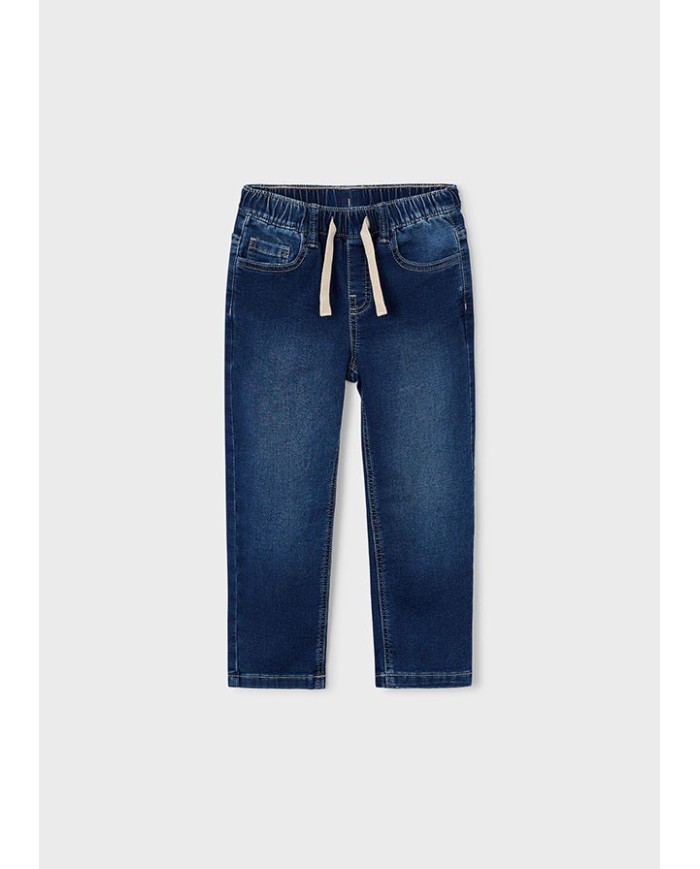 Bernumode | Mayoral: Soft denim jogger pants for boy €23.55 Boys’ long jogger pants, loose at the top and tapered towards the ankle. Perfect for sporty streetwear looks. Elastic waistband with drawstring for a comfortable fit. Made from comfortable cotton denim, easy to mix and match for daily outfits. Choosing Better Cotton supports sustainable production. Bernumode | Mayoral: Soft denim jogger pants for boy €23.55 Boys’ long jogger pants, loose at the top and tapered towards the ankle. Perfect for sporty streetwear looks. Elastic waistband with drawstring for a comfortable fit. Made from comfortable cotton denim, easy to mix and match for daily outfits. Choosing Better Cotton supports sustainable production.