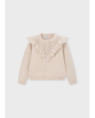 Bernumode | Mayoral: Open knit sweater €23.55 Girls’ long-sleeve sweater with a round neckline. Made from soft knit fabric with recycled polyester, offering comfort and eco-friendly design. Adorned with delicate openwork details and a decorative ruffle that adds a touch of elegance and charm. Bernumode | Mayoral: Open knit sweater €23.55 Girls’ long-sleeve sweater with a round neckline. Made from soft knit fabric with recycled polyester, offering comfort and eco-friendly design. Adorned with delicate openwork details and a decorative ruffle that adds a touch of elegance and charm.