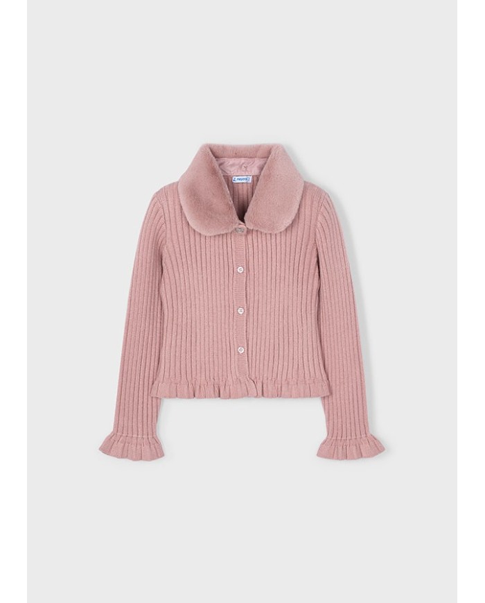Bernumode | Mayoral: Faux fur collar cardigan for girl €27.19  Bernumode | Mayoral: Faux fur collar cardigan for girl €27.19